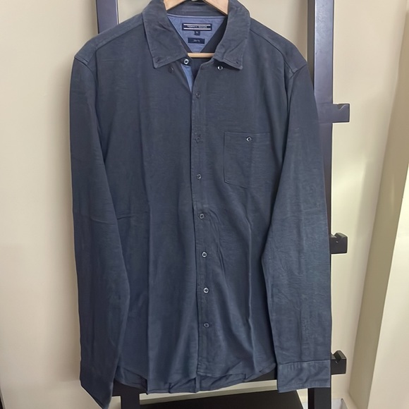Tommy Hilfiger slim fit charcoal grey shirt - Picture 5 of 7